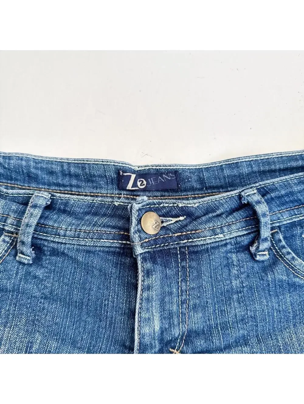 Vintage Z2 Micro Mini Shorts Dark Wash Boho Low Rise Raw Hem